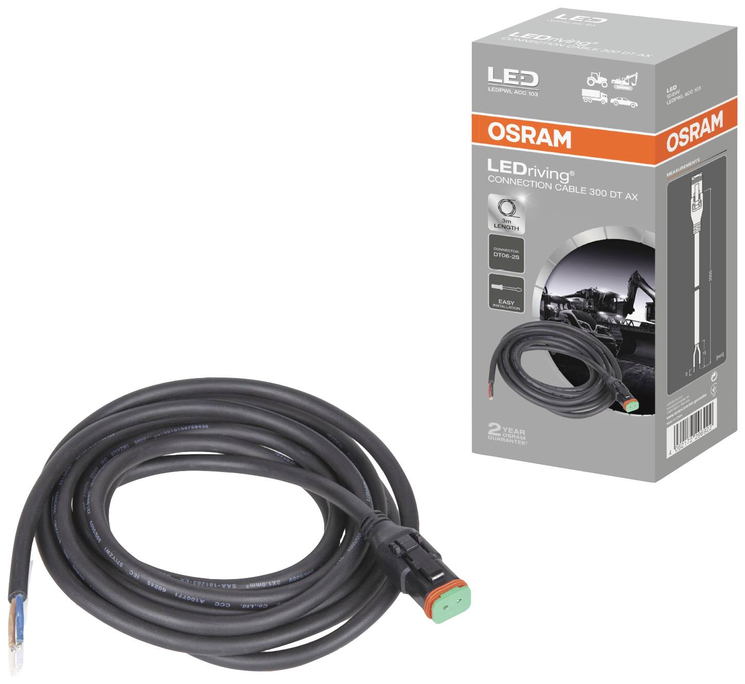 Osram Automotive Lead LEDriving® Connection Cable 300 DT AX LEDPWL ACC 103 (W x H x D) 30 x 0.5 x 3000 mm