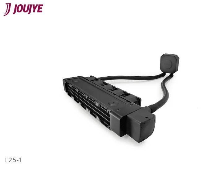 Black electrical device with multiple ports, marked with 'JOUJYE' in the image. Model number 'L25-1' in the corner.