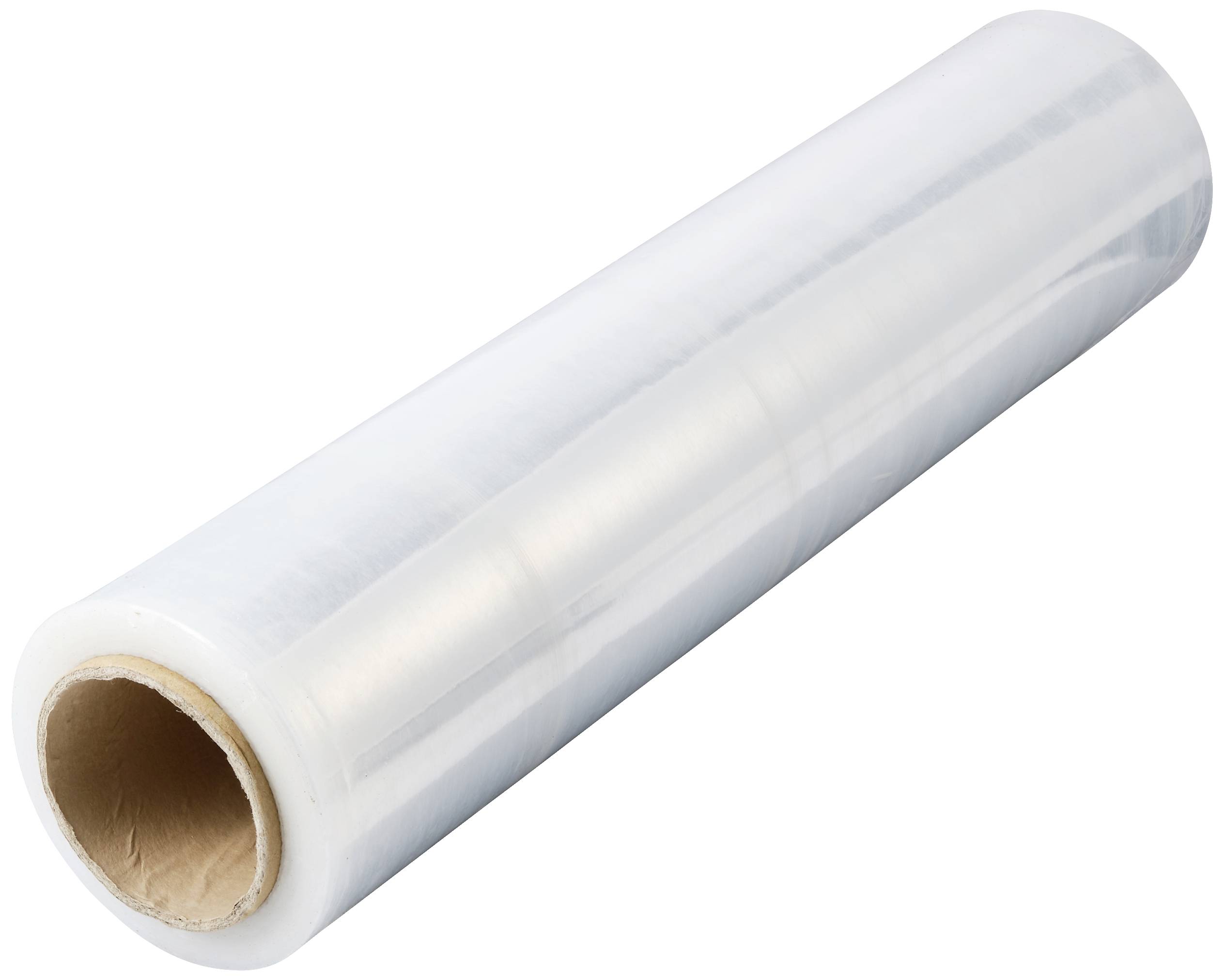 Transparent cling film on a roll, used for covering and preserving food.