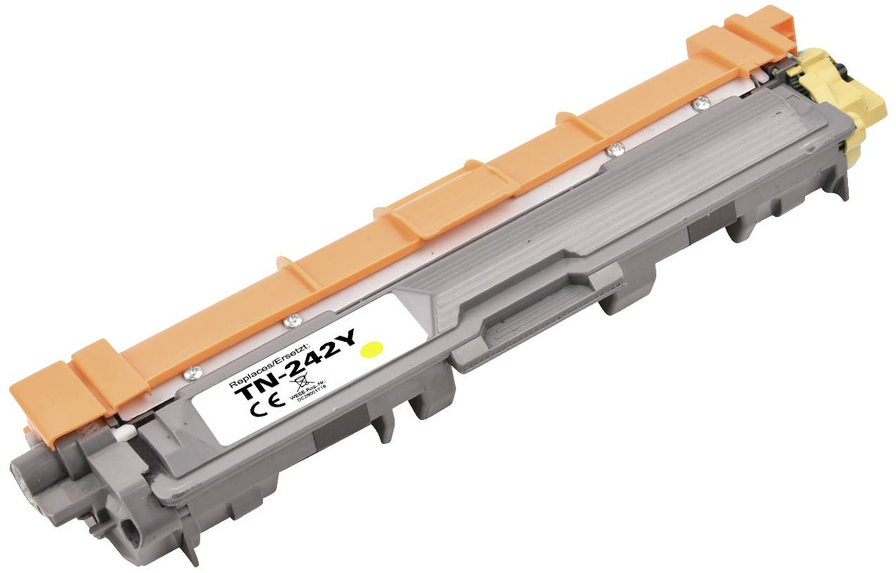 Yellow-labelled printer toner cartridge 'TN-242Y'.