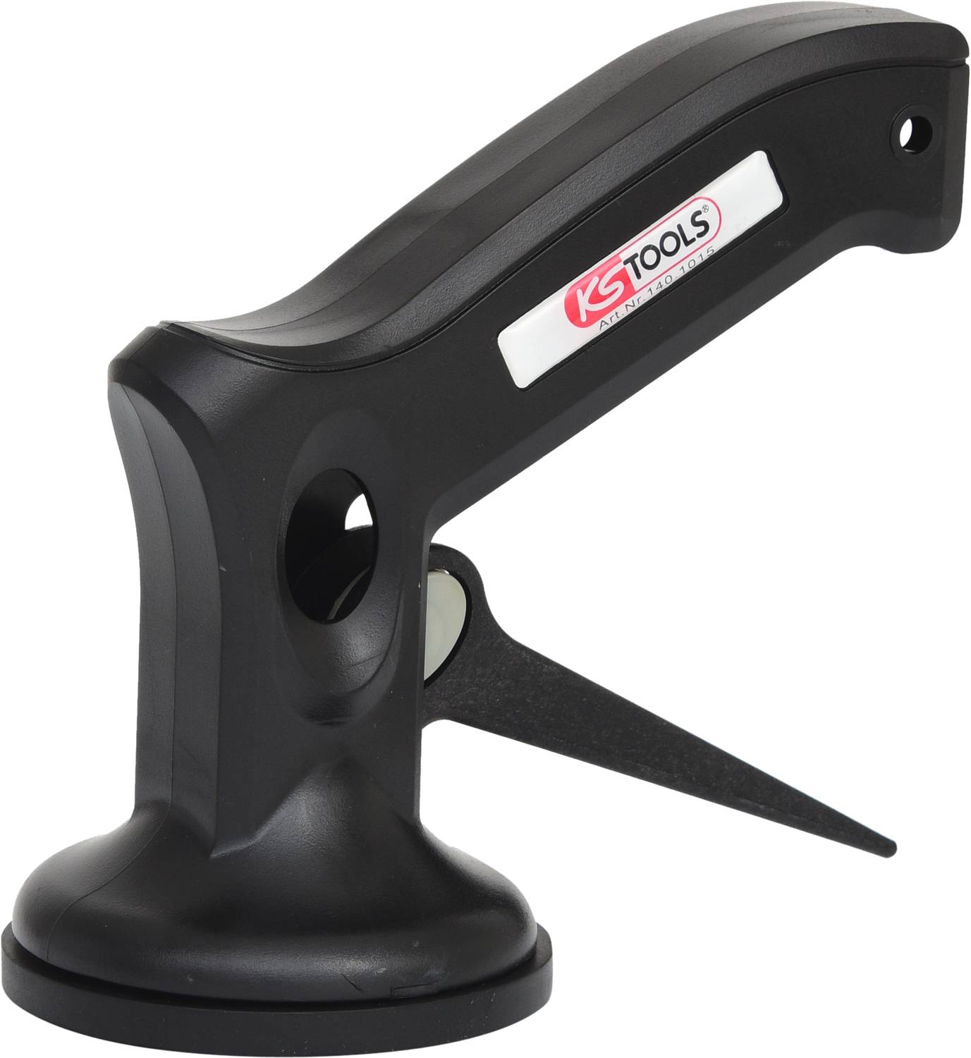 Black suction cup handle with KS Tools logo, suitable for transporting smooth surfaces.