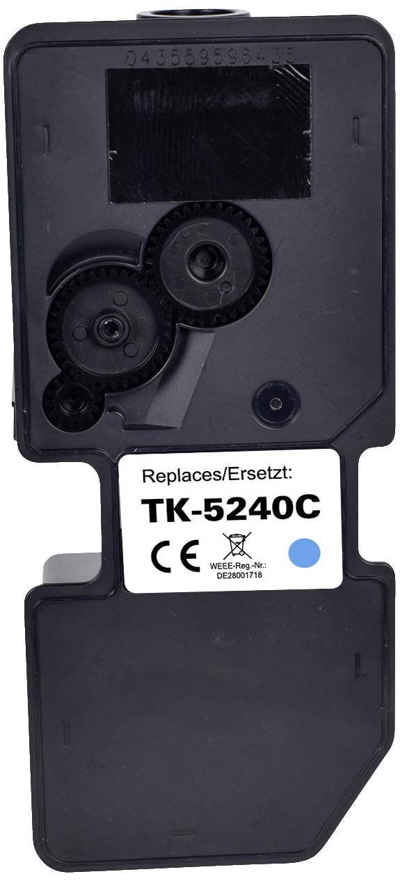 A black toner cartridge with the inscription 'Replaces/Replaces: TK-5240C'. Markings: CE and a blue colour marking.