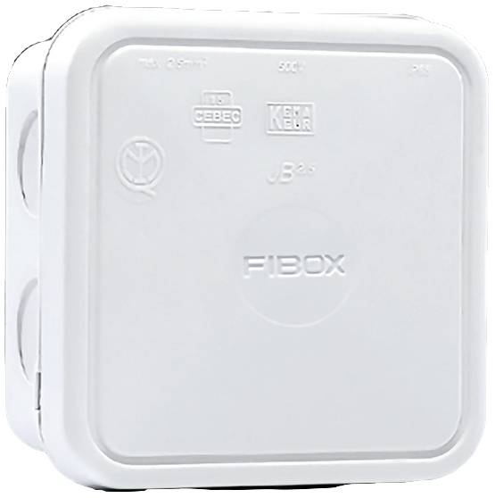 Electrical socket with a white casing and multiple test markings on the front surface.