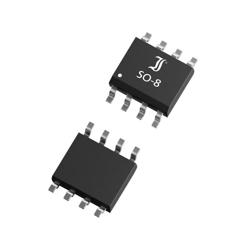 Two black integrated circuits in SO-8 packages, showing pins and markings 'SO-8'.