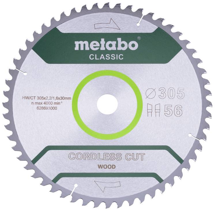 Metabo 628693000 Circular saw blade 305 x 30 mm Number of cogs: 56 1 pc(s)