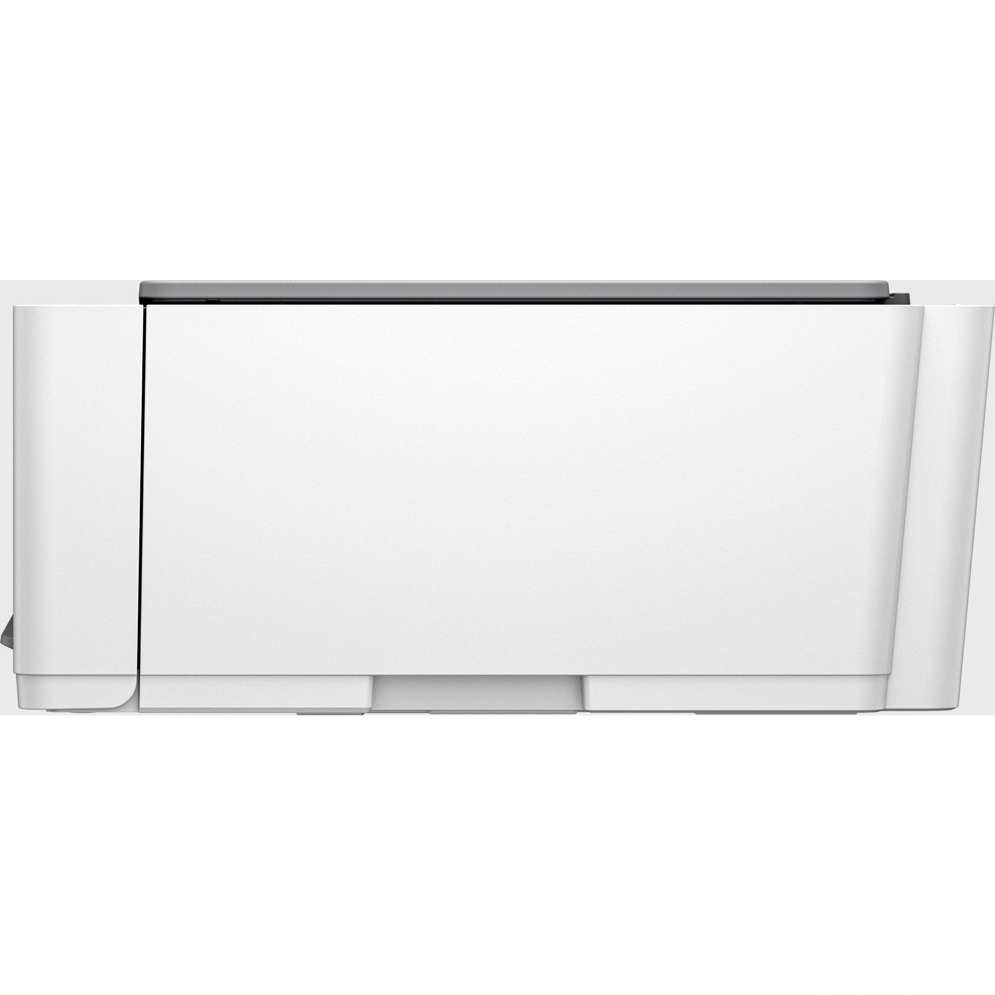 A plain, rectangular, white printer.