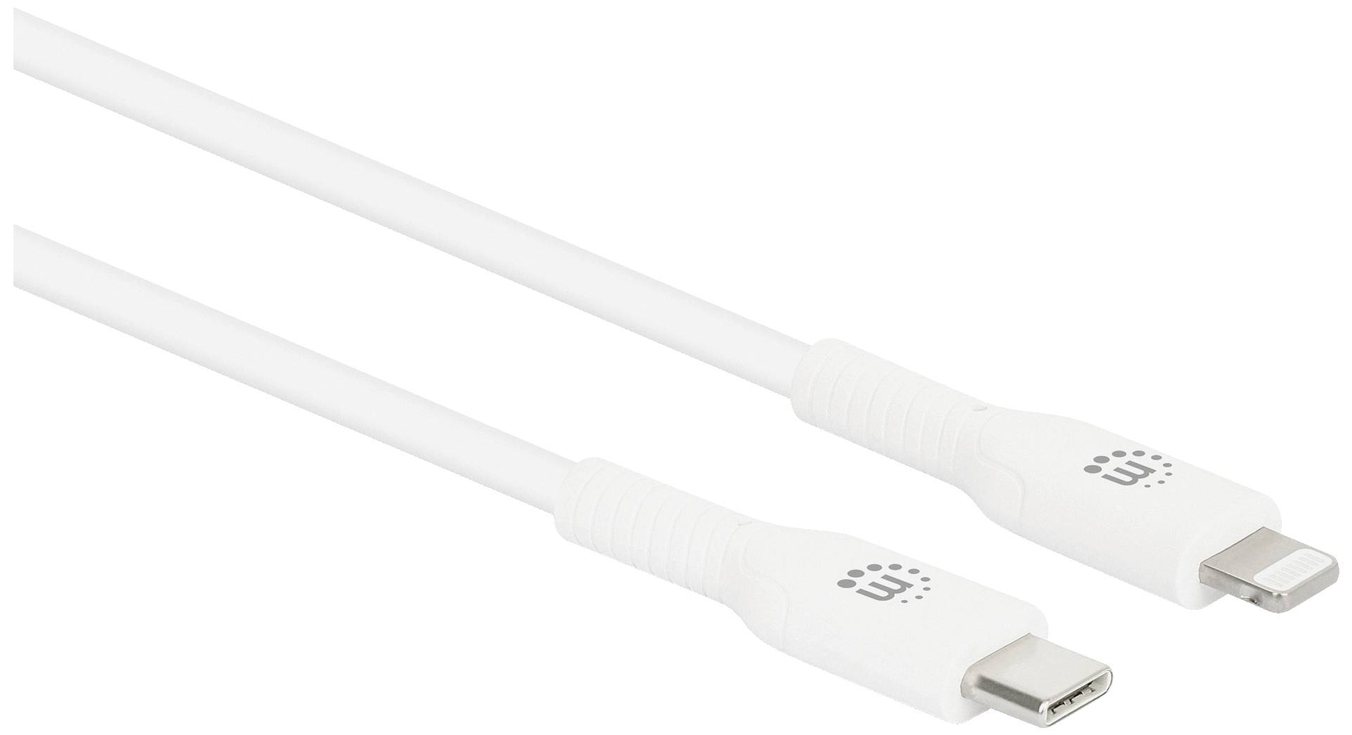 Manhattan USB cable USB-C® plug, Apple Lightning plug 1.00 m White 394512