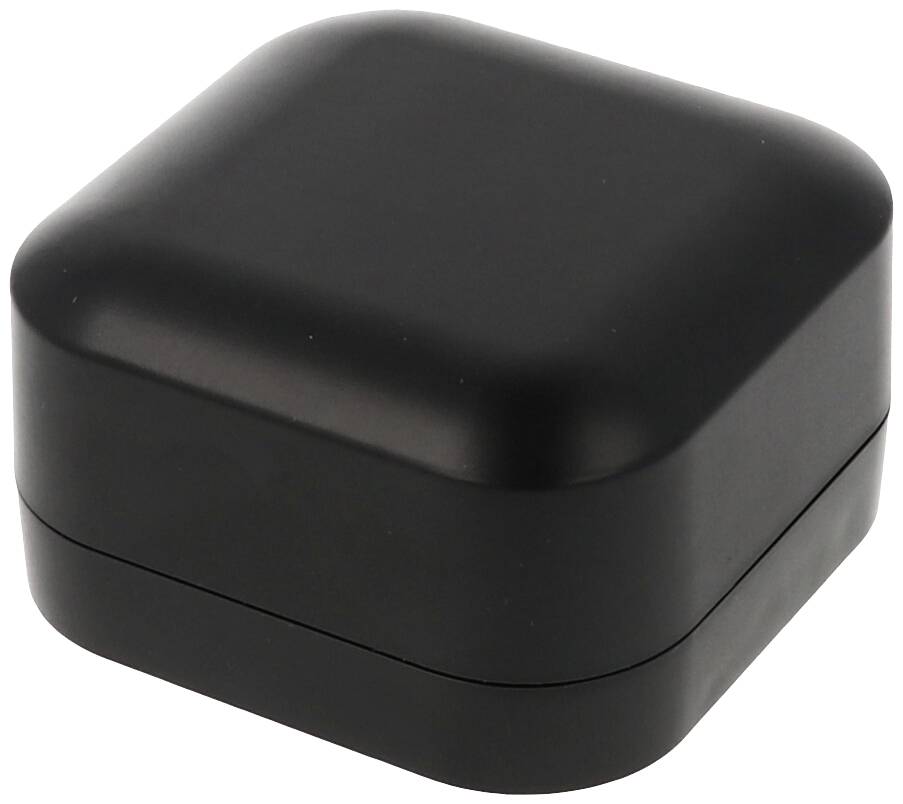 Black, square box with rounded corners.