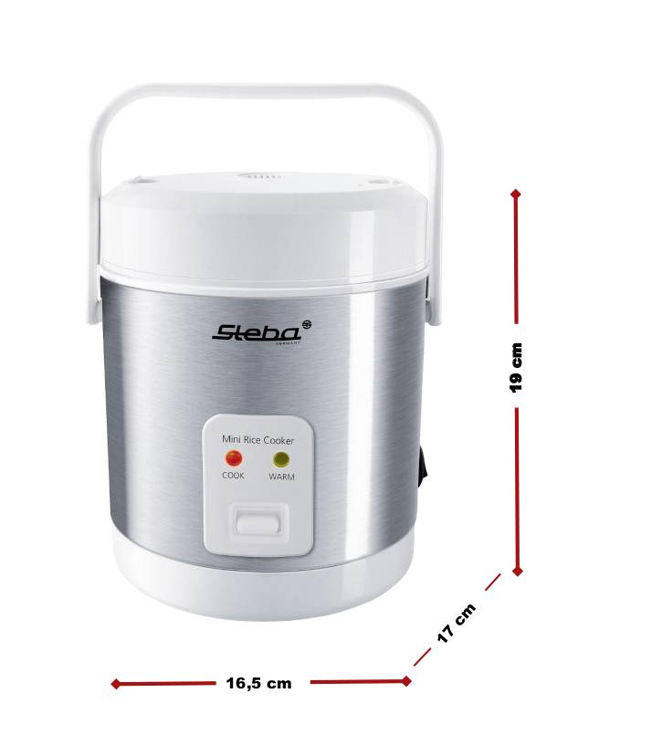 Steba RK 4M Rice cooker Stainless steel, White Indicator light, Non-stick coating, with graduated beaker