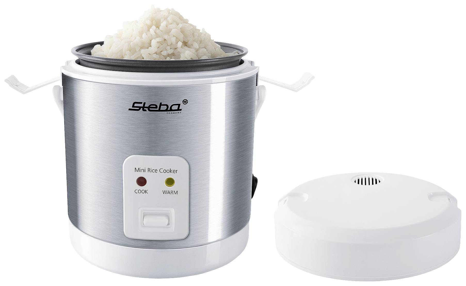 Steba RK 4M Rice cooker Stainless steel, White Indicator light, Non-stick coating, with graduated beaker