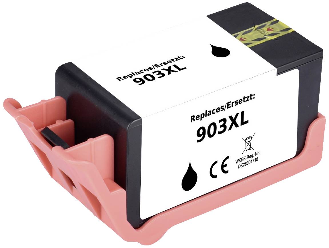 Printer cartridge, compatible with 903XL, black ink, shows replacement number on the label.