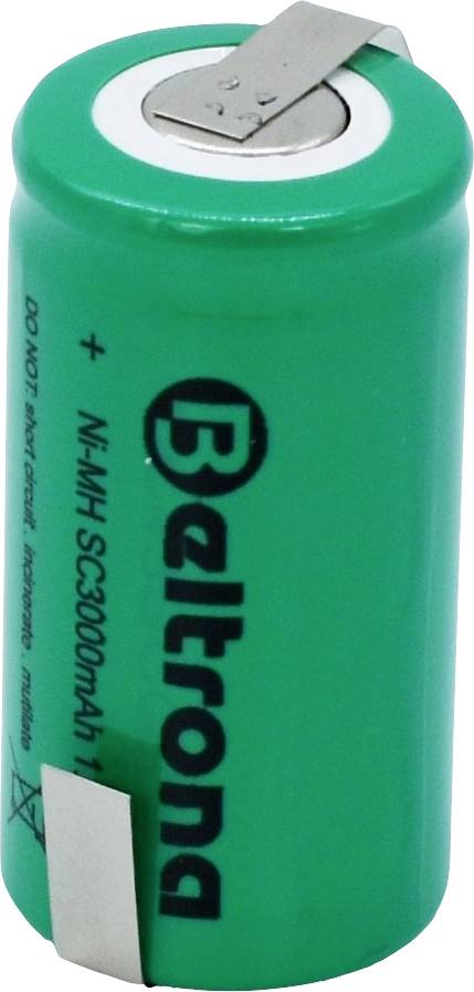 Beltrona SC3000 Non-standard battery (rechargeable) Sub-C Z solder tab NiMH 1.2 V 3000 mAh 1 pc(s)