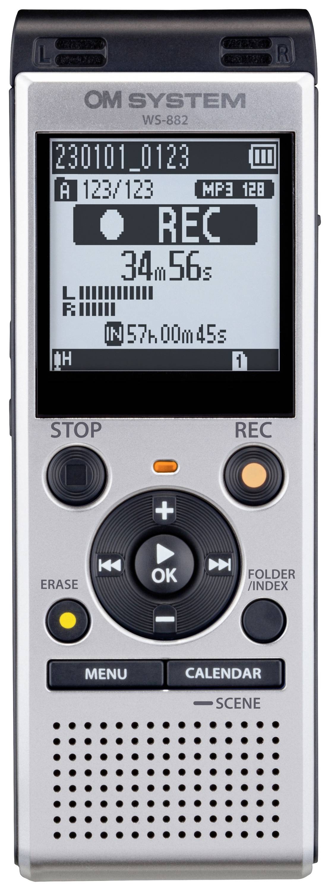 OM System WS-882 Digital dictaphone Max. recording time 1040 h Silver