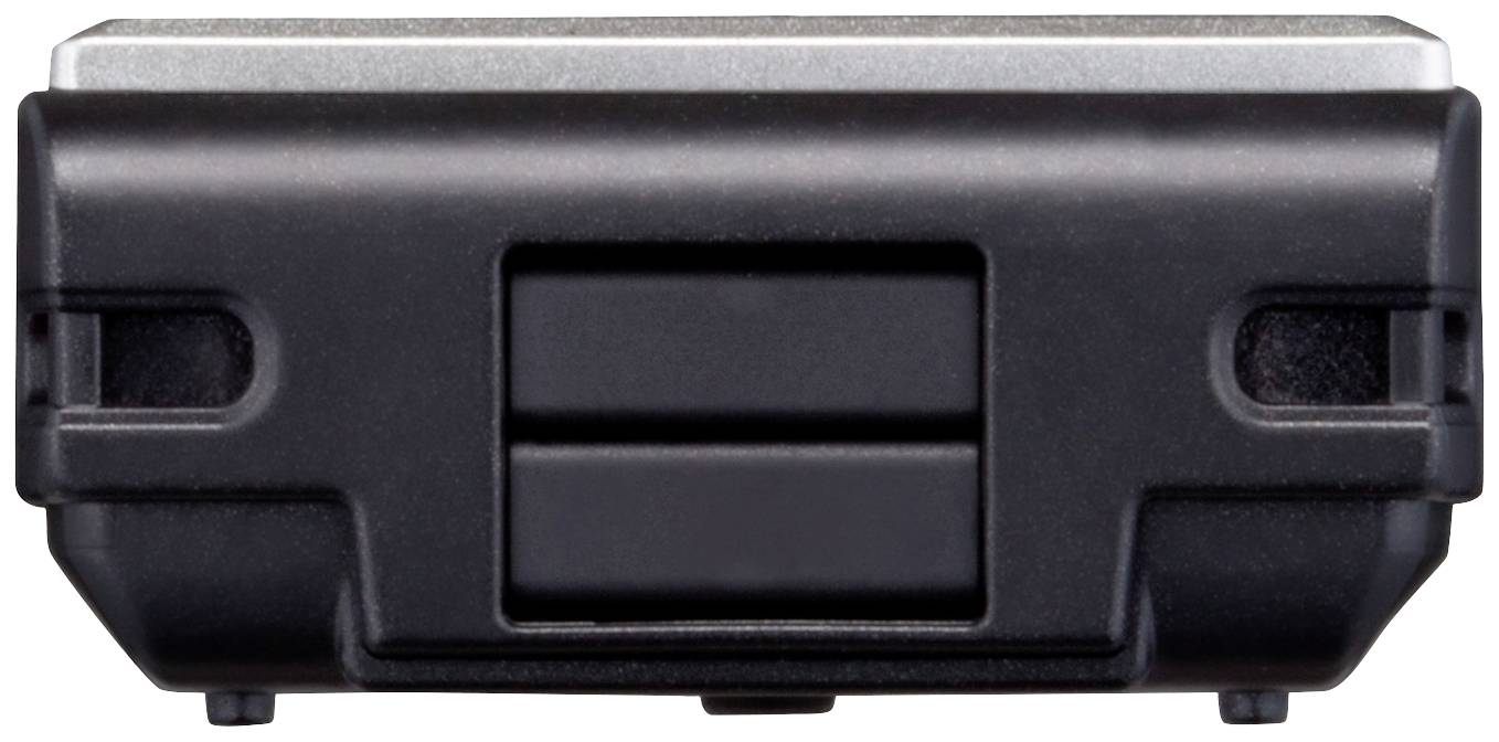 Black, rectangular USB hub with multiple ports, rear view. Suitable for expanding device connection options.