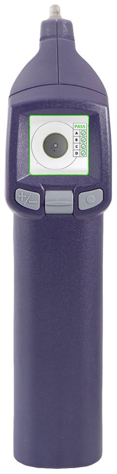 Lila electronic ear thermometer with digital display and start button, for measuring body temperature in the ear.<br><br>Translation:<br>Lila electronic ear thermometer with digital display and start button, for measuring body temperature in the ear.