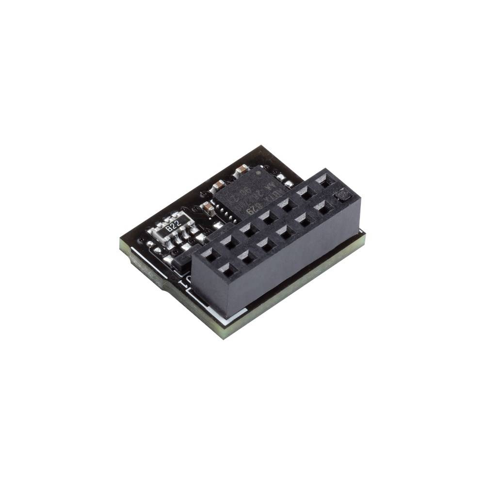 A small, rectangular electronic module with multiple connectors and visible components, possibly a communications module.