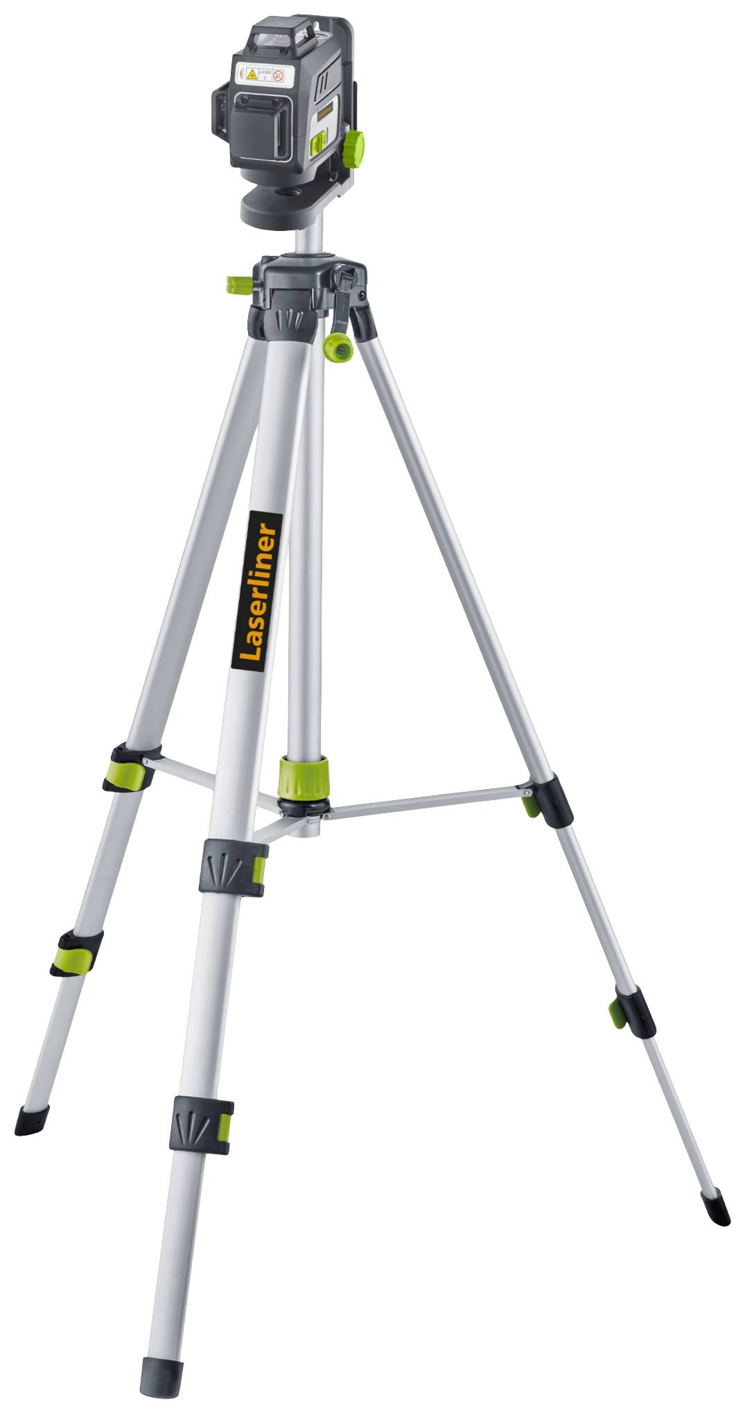 Laser level on an adjustable tripod, suitable for precise alignment work in construction and interior design contexts.