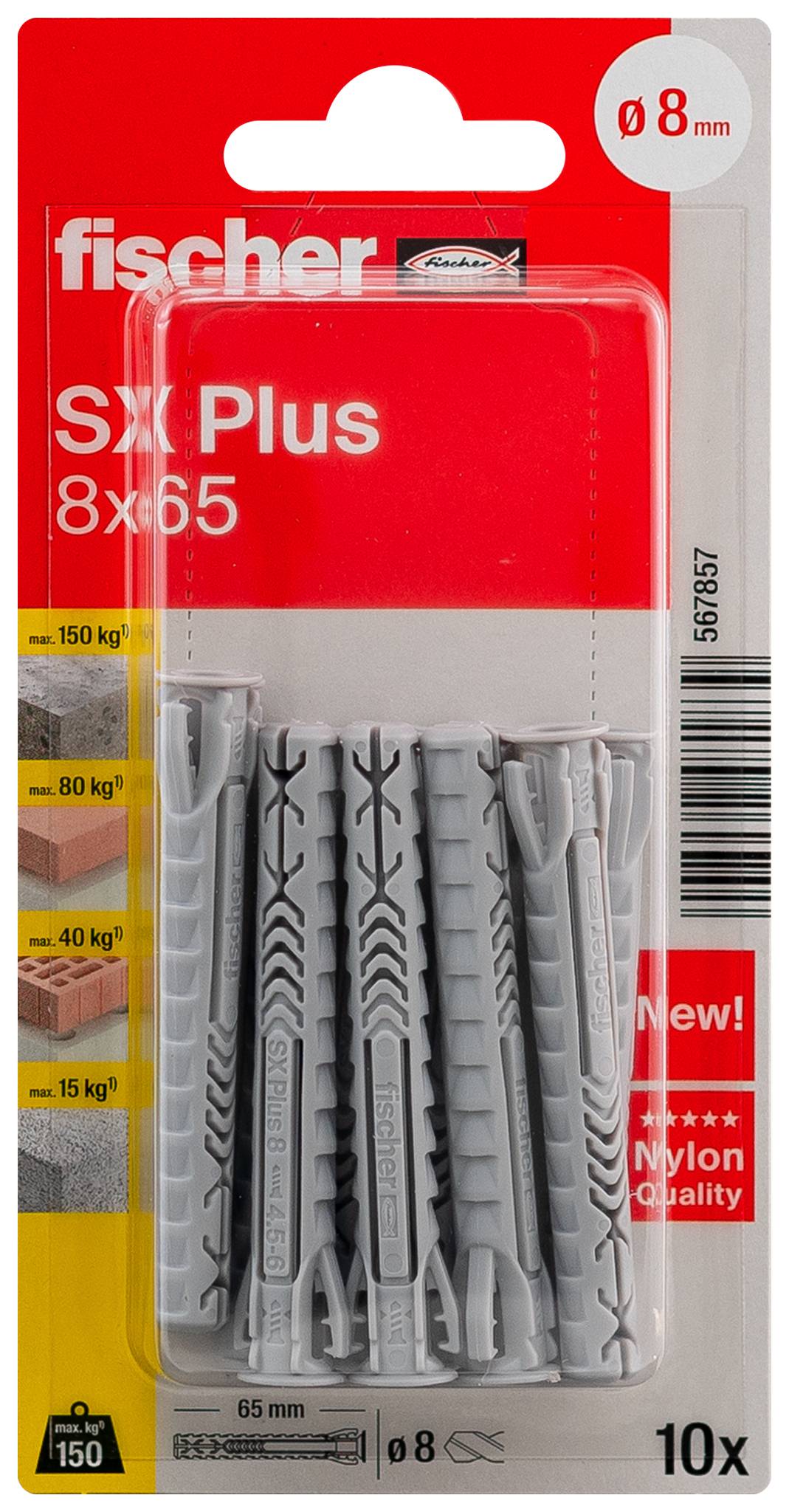 A building technical plastic wall plug with brand imprinting, elongated shape, and multiple wings for wall fixings.