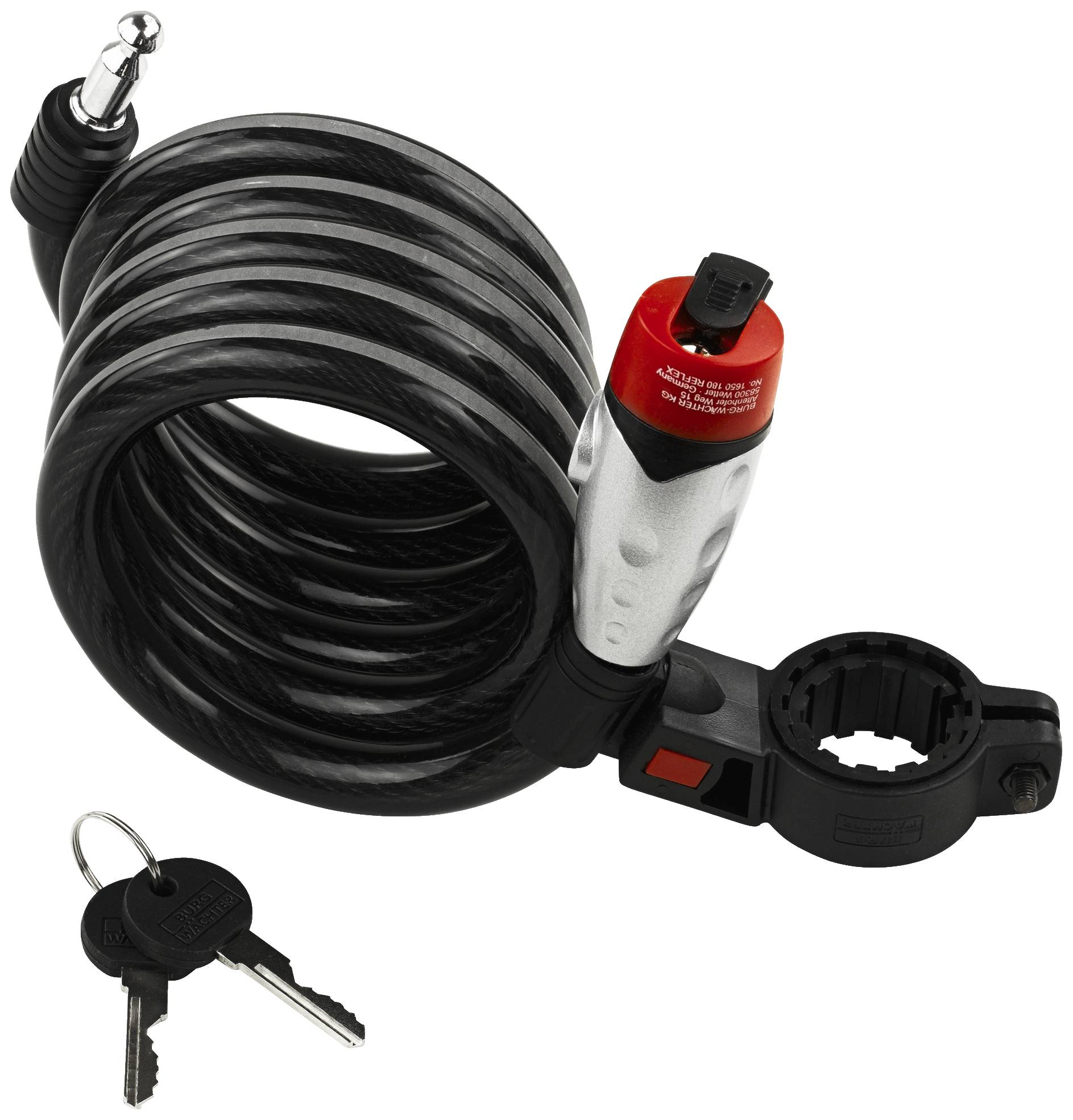 Burg Wächter 1650 180 REFLEX Spiral cable lock Key lock