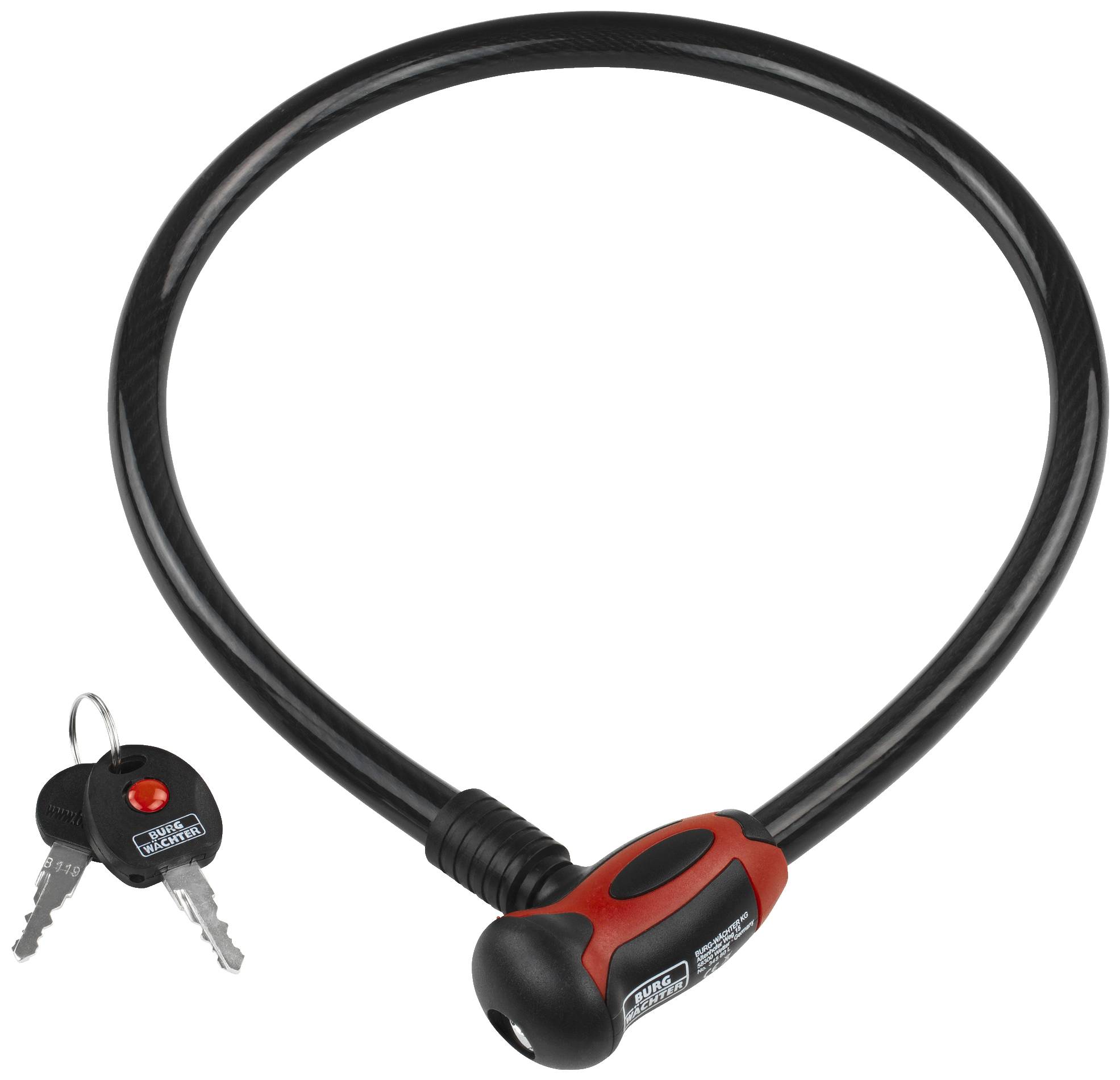 Burg Wächter 345 80 L Steel cable lock No colour selection Key lock