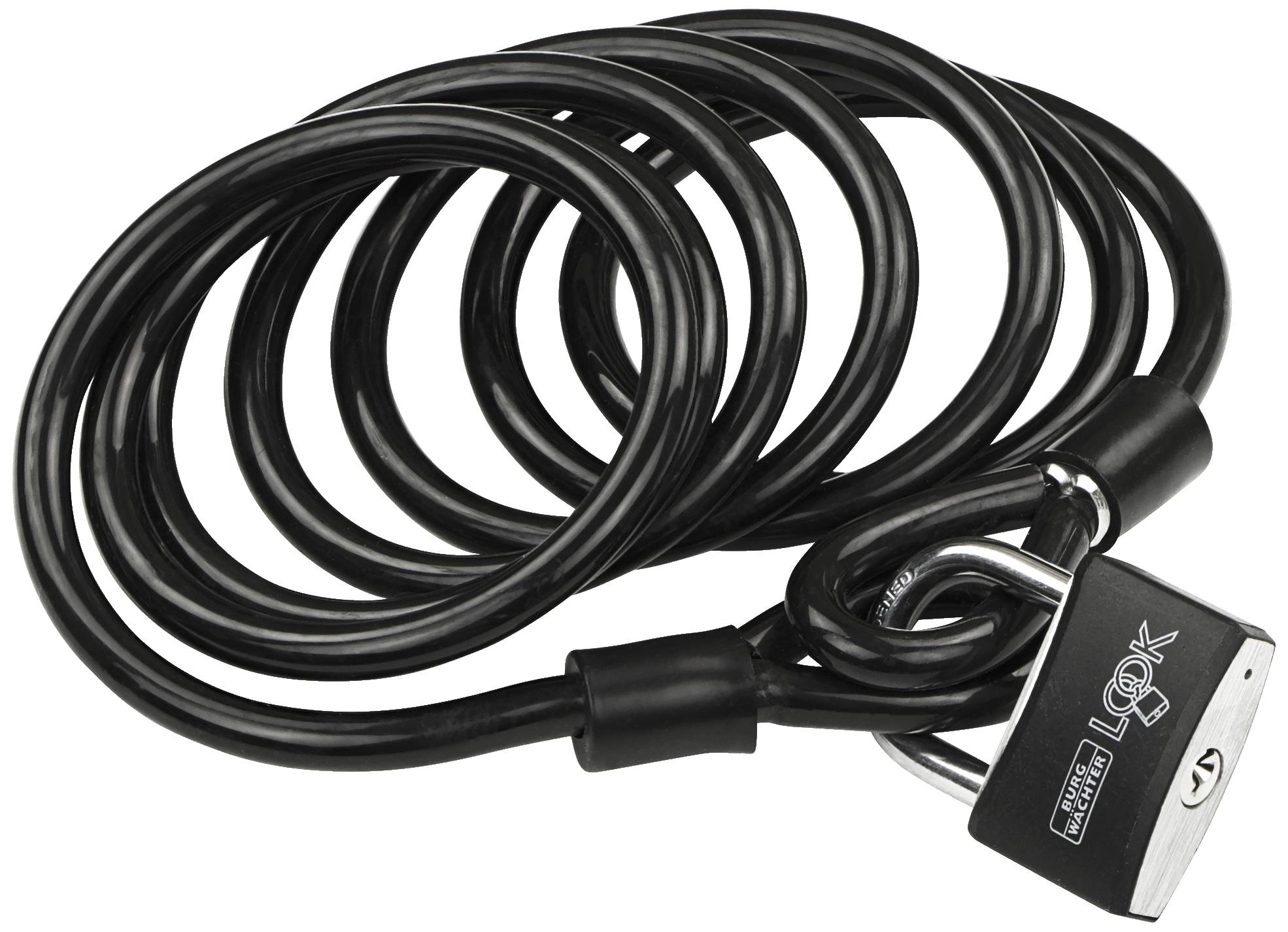 Burg Wächter 750 250 + 402/50 Spiral cable lock Black Key lock