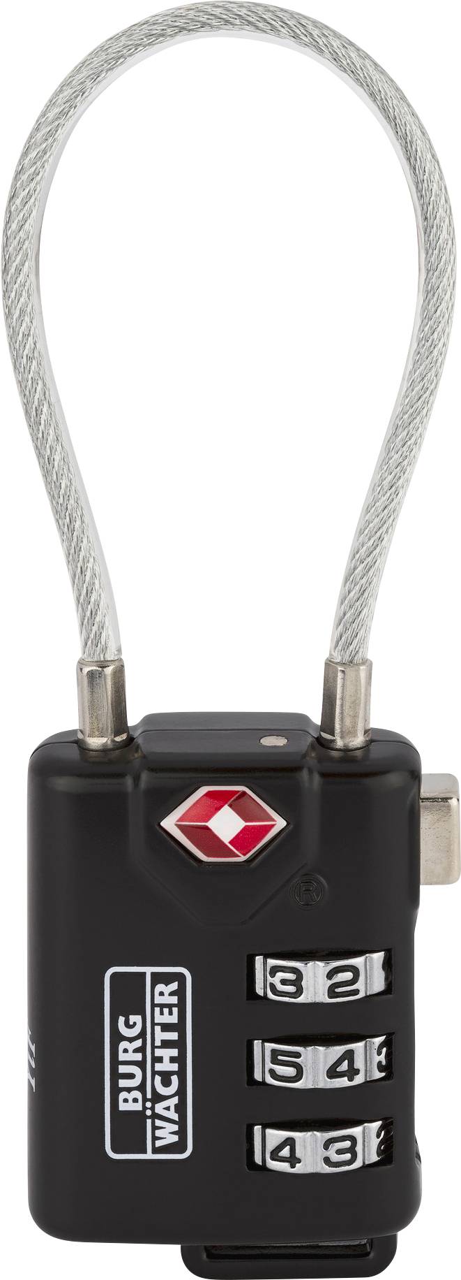 Burg Wächter 32891 Padlock 32.80 mm TSA Black Combination