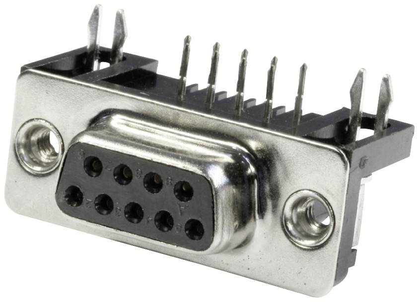 Connfly DS1037-09FNBKT7-0CC D-SUB receptacles Number of pins: 9 Solder pins Tray