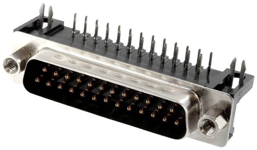 A D-sub plug with multiple pins, typically used for serial data transmission in computers and electronic devices.