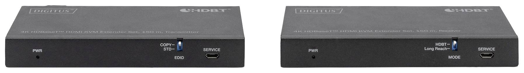 Two black, rectangular network devices with 'CONTROL STEP' inscription and connections on the front panel.