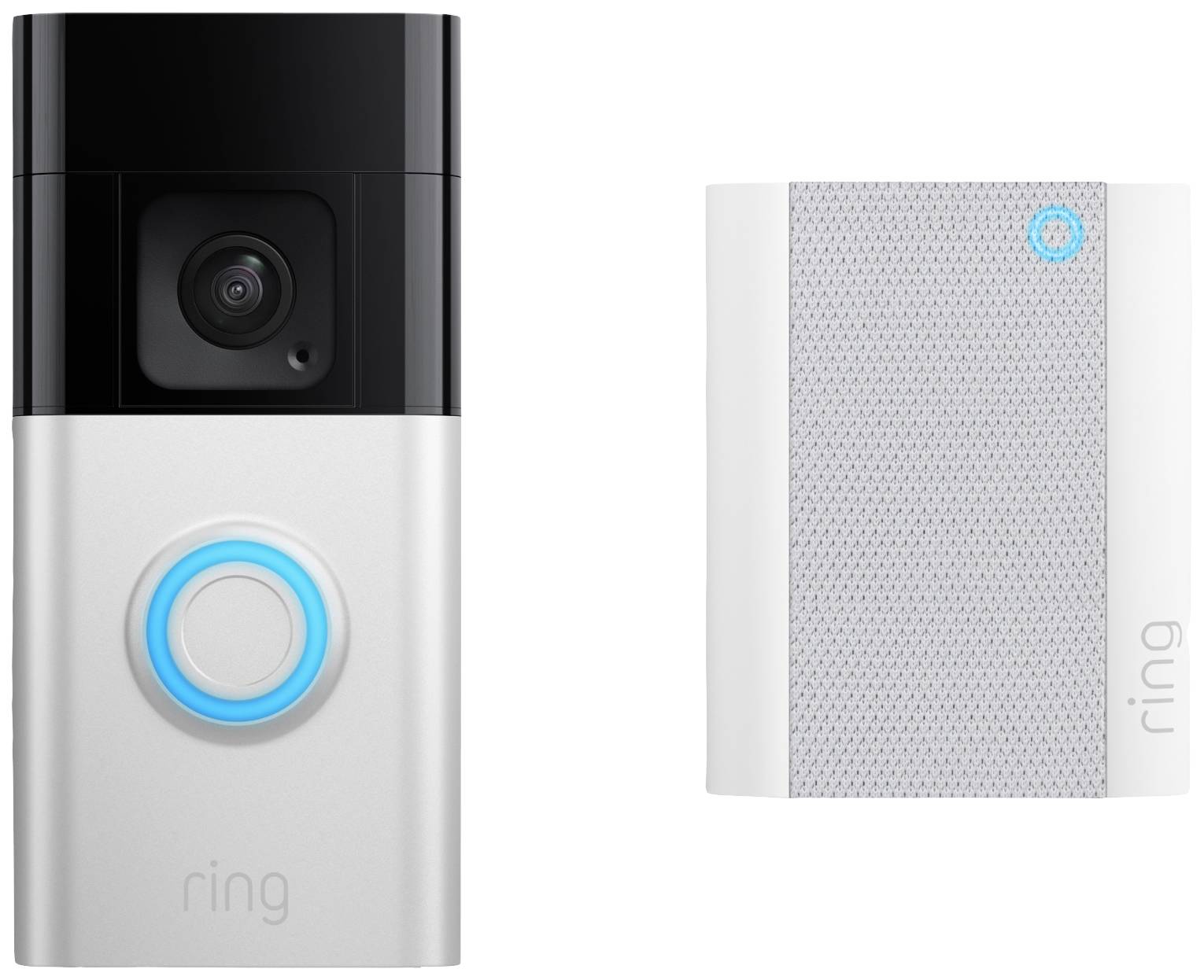 ring B0BFJNL42P IP video door intercom Video Doorbell + Chime (2nd Gen) Wi-Fi Nickel (matt), Black