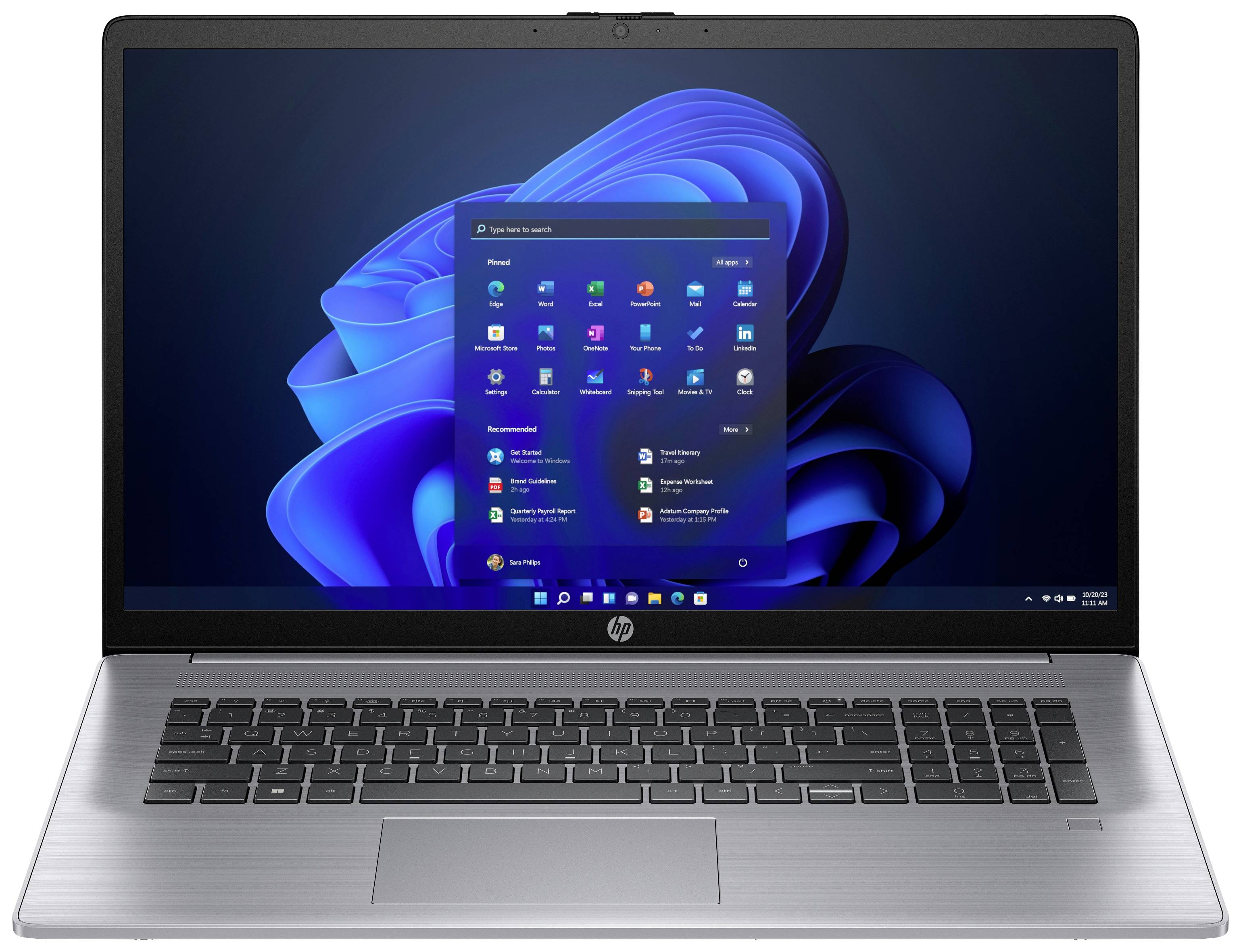 HP Laptop 470 G10 43.9 cm (17.3 inch) Full HD Intel® Core™ i7 i7-1355U 32 GB RAM 1 TB SSD Nvidia GeForce MX550 Win 11 Pro Silver