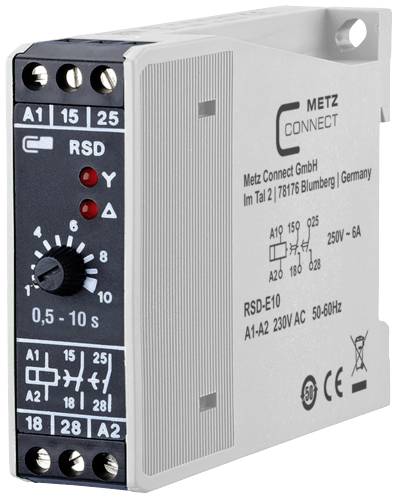 Metz Connect 11016005270317 RSD-E10 Star delta relay 230 V AC 1 pc(s) 2 change-overs