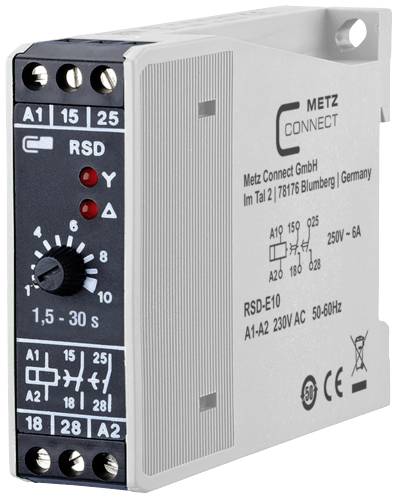 Metz Connect 11016005270417 RSD-E10 Star delta relay 230 V AC 1 pc(s) 2 change-overs