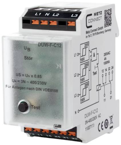 Monitoring relay 230 V AC (max) 2 change-overs Metz Connect 11027170 1 pc(s)
