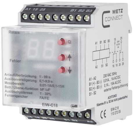 Monitoring relay 230 V AC (max) 2 change-overs Metz Connect 11027205 1 pc(s)