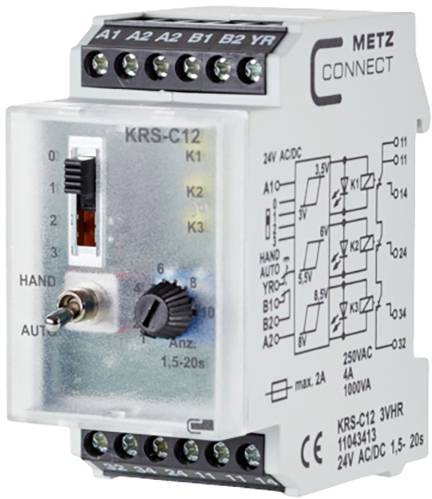 Threshold switch 24, 24 V AC, V DC (max) 3 change-overs Metz Connect 11043413 1 pc(s)
