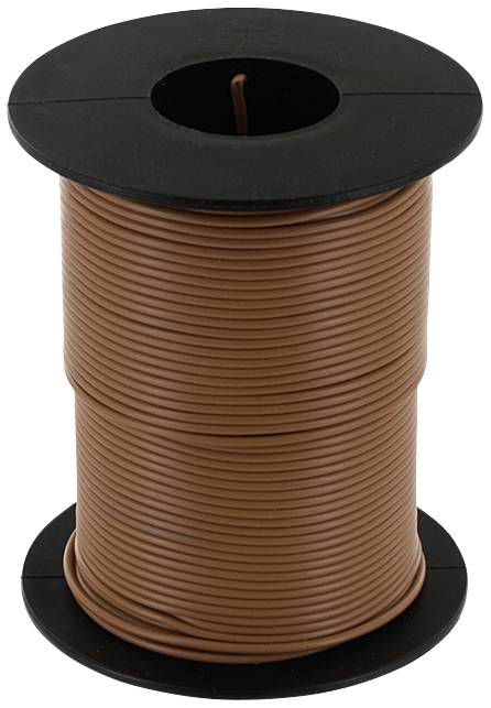 Brown wire coil on a black plastic holder, photographed from the side. Primarily used for electrical applications.