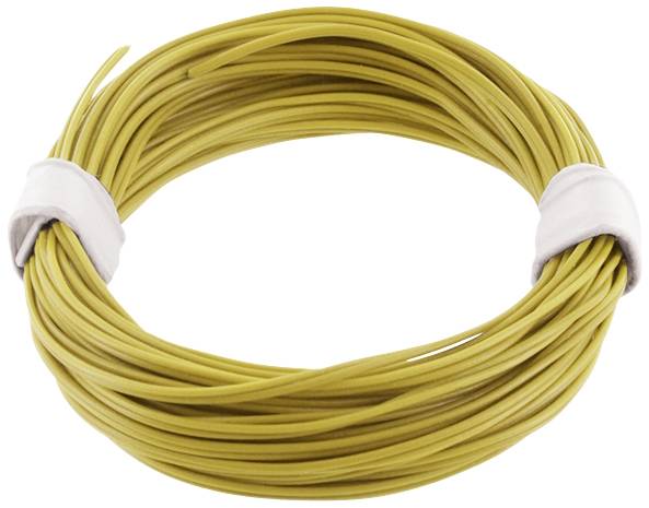 Yellow cable reel secured with cable ties, ideal for electrical installations or DIY projects.