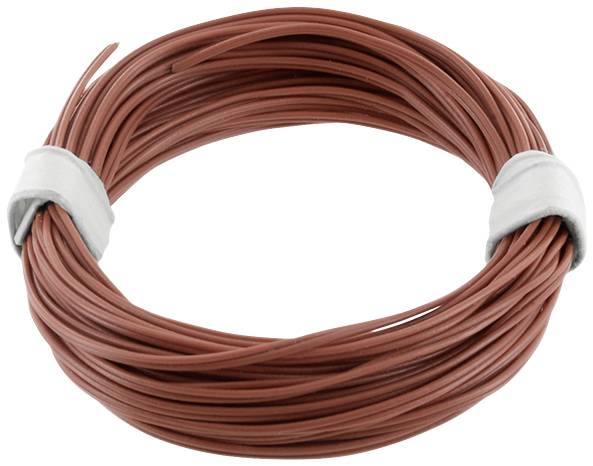 Reel of red wire, neatly wound and secured with grey tape. Suitable for electrical applications or craft projects.