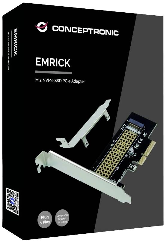 Conceptronic EMRICK05B M.2 controller M.2 PCIe NVMe, PCIe 3.0 x4 PCIe x4