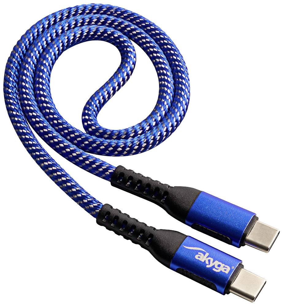 Akyga USB cable USB-C® plug, USB-C® plug 0.50 m Blue AK-USB-36
