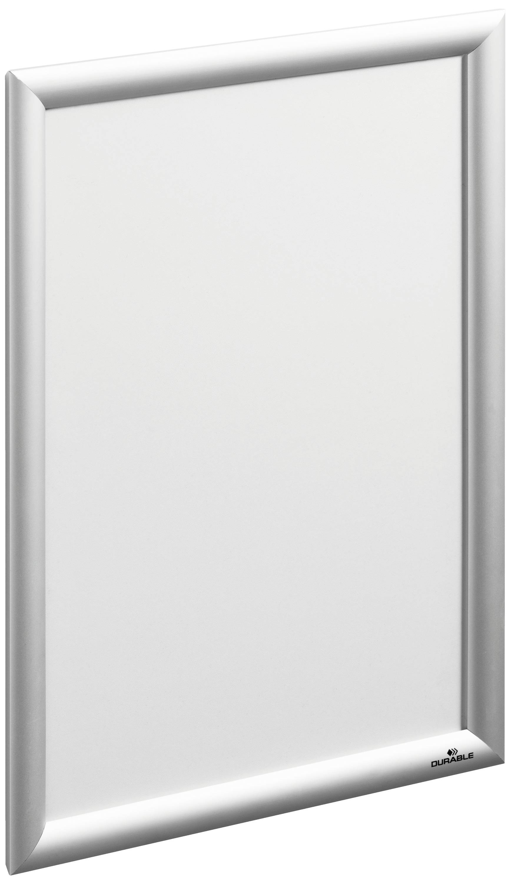 Rectangular silver picture frame with white inner border, suitable for framing photographs or posters.