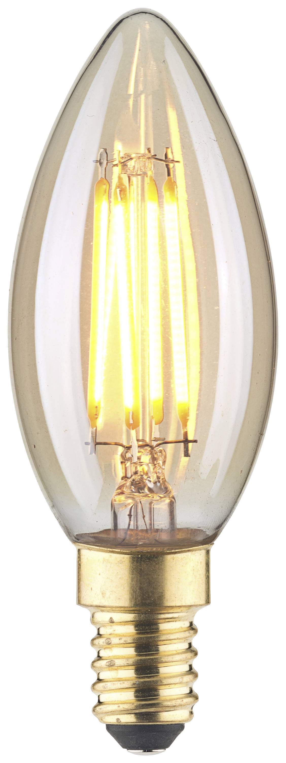 LightMe LM85052 LED (monochrome) E14 Candle shape 4.5 W Amber (Ø x L) 35 mm x 97 mm 1 pc(s)