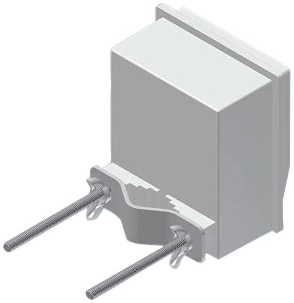 A rectangular, grey component with two long, protruding bolts on its underside, suitable for mechanical fastening.