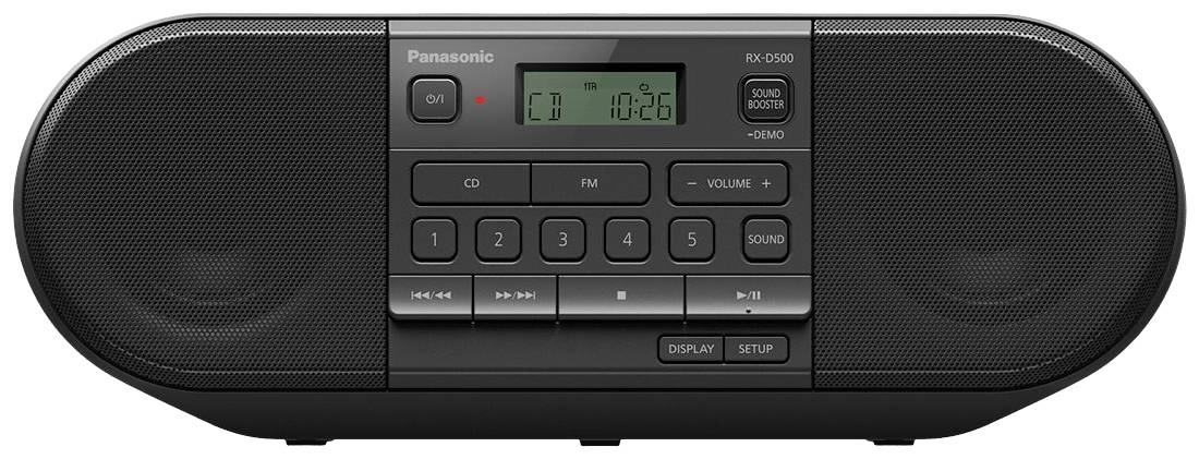 Panasonic RX-D500EG-K Radio CD player FM CD, FM, USB Black