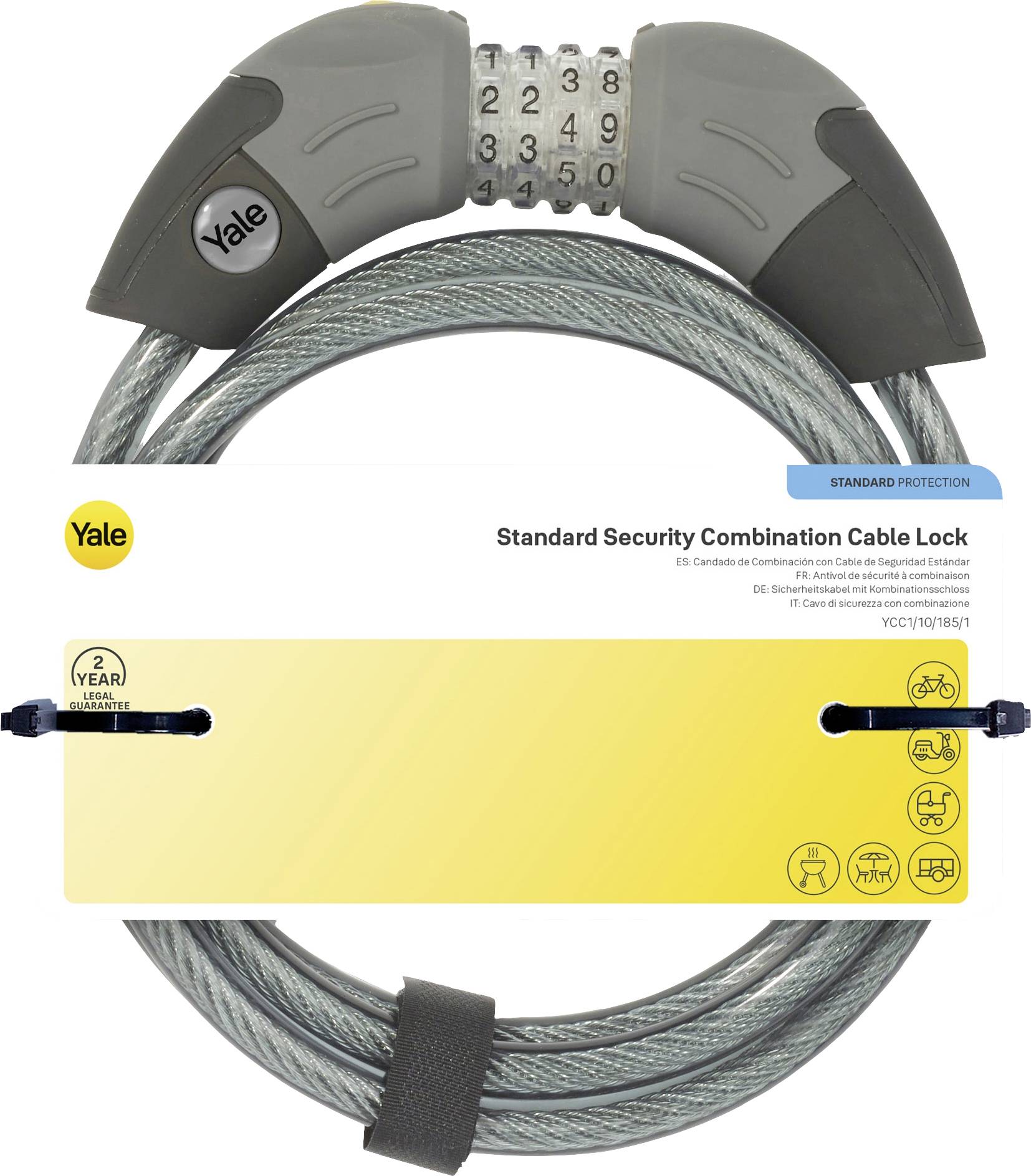YALE Steel cable lock Combination lock