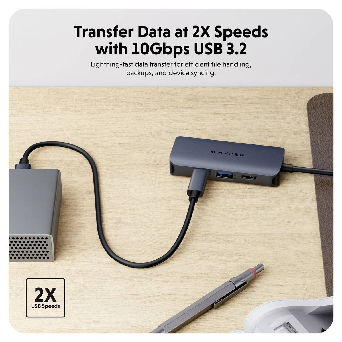 HYPER USB-C® docking station HyperDrive EcoSmart Gen.2 Hub Compatible with (brand): Universal USB-C® powered