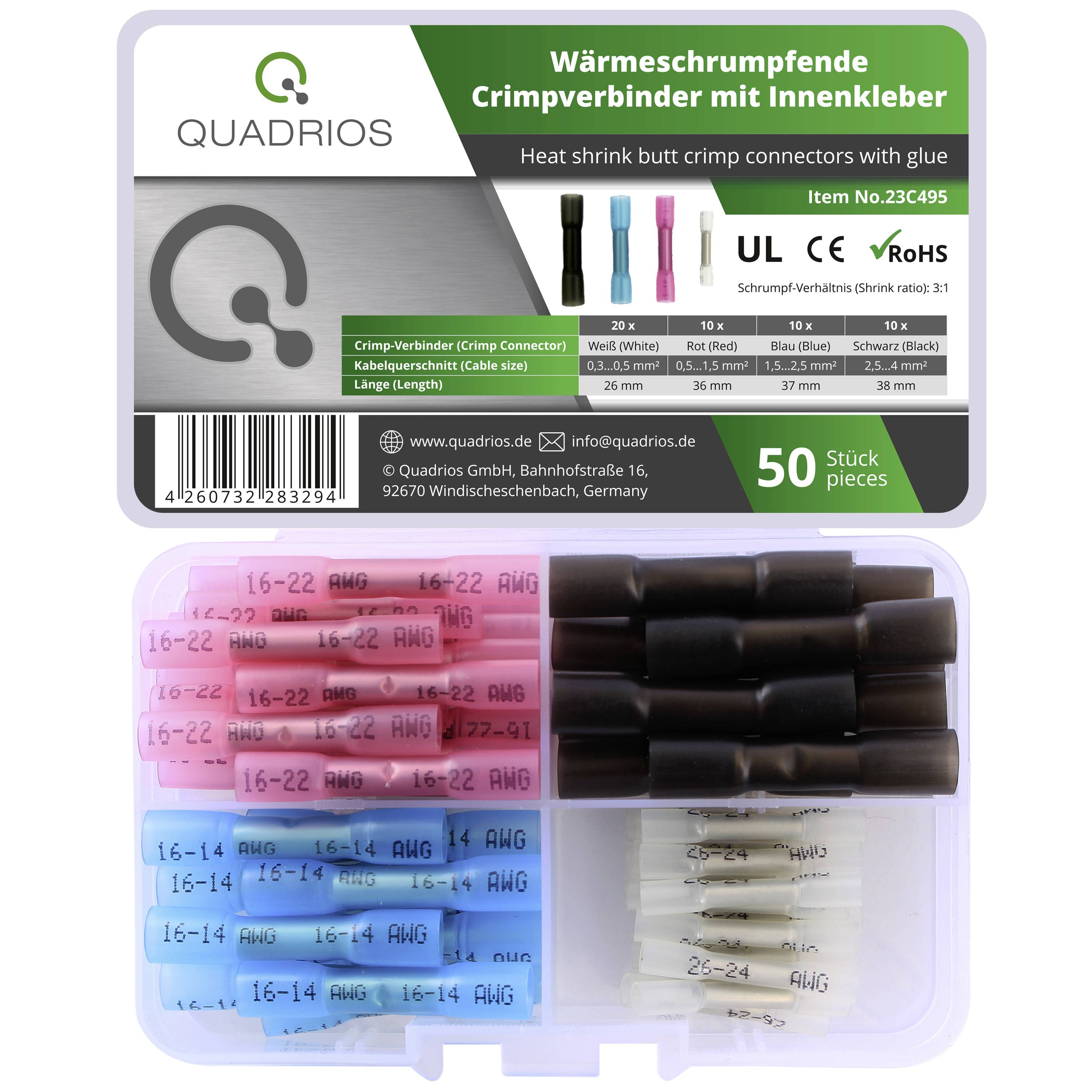 Quadrios 23C495 Butt joint 0.3 mm² 4 mm² White, Red, Blue, Black 50 pc(s)