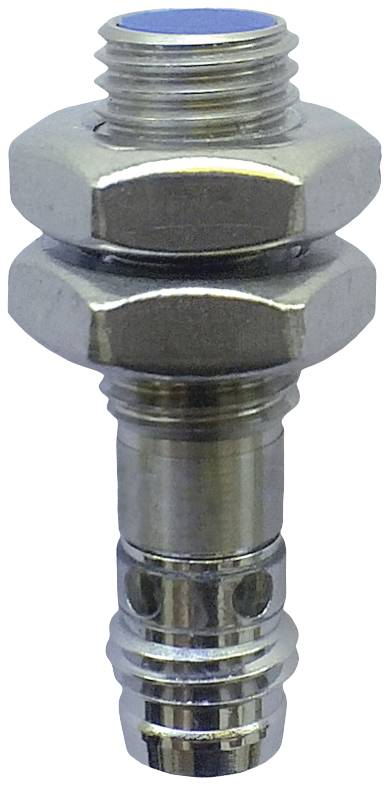 A chrome-plated metal valve with hexagonal nuts, used for connecting hoses or pipelines.