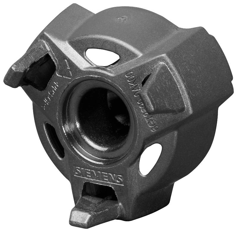 Metal drill head with multiple cutting edges and central drilling aperture, marked with 'SIEMENS'.